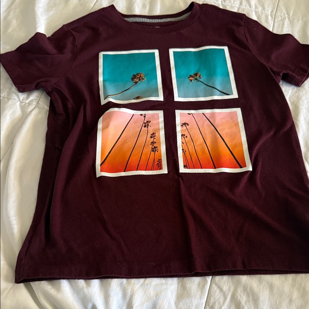 Old Navy Maroon and Gray Tee
